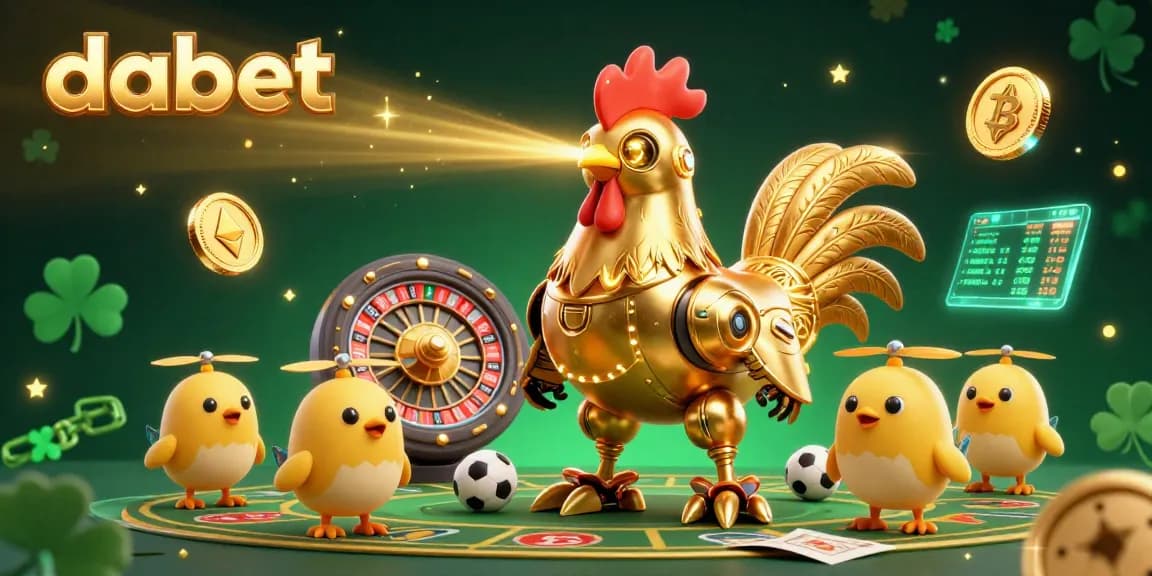 Experience thrilling sports betting with dabet's innovative games in this vibrant 3D illustration.