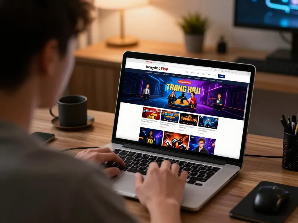 Engaged player on trang chủ F168 homepage analyzing online casino games, showcasing gambling strategy.